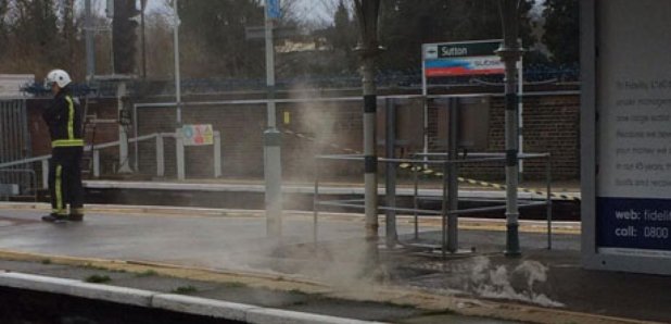 Smouldering train platform