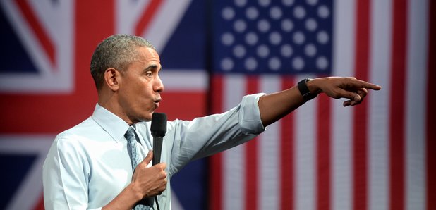 Barack Obama UK US Flags