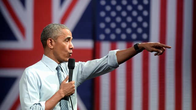 Barack Obama UK US Flags
