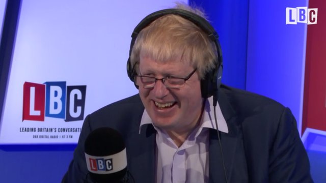 Boris Johnson LBC Laughing