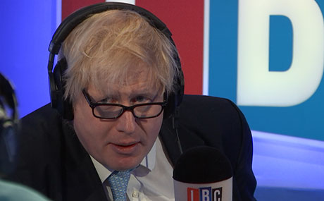 Boris Johnson LBC studio