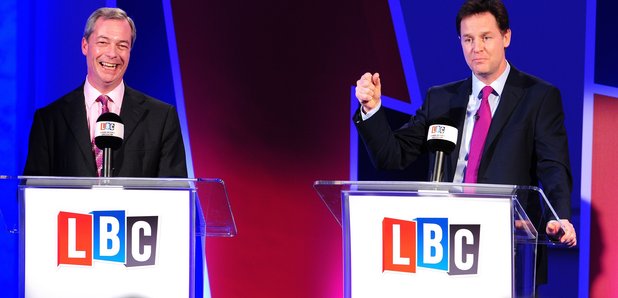 Farage Clegg Debate Fist