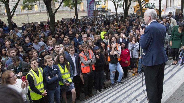 Jeremy Corbyn Momentum Crowd