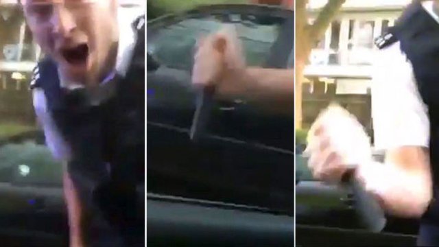 Police car smash video