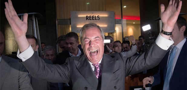 Nigel Farage Celebrating Brexit