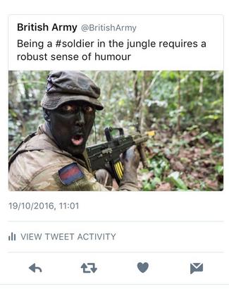 British Army blackface tweet