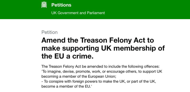 Petition EU Support Treason