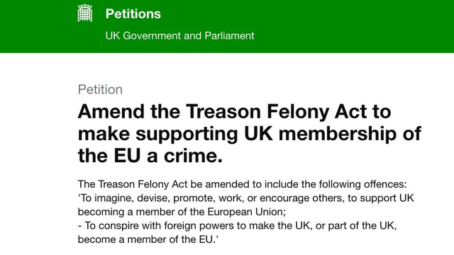 Petition EU Support Treason