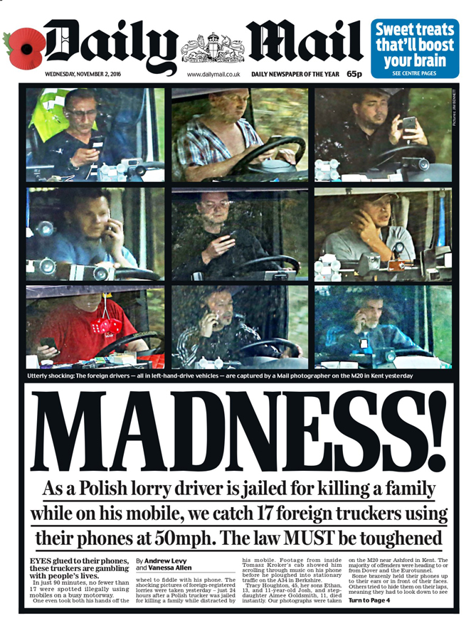 Daily Mail Front Page Madness