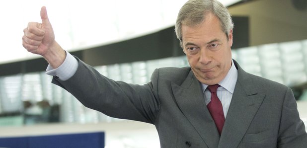 Nigel Farage thumbs up