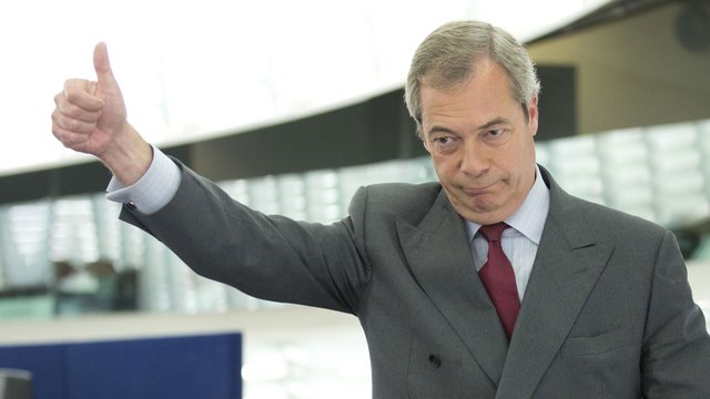 Nigel Farage thumbs up