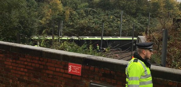 Croydon tram overturned