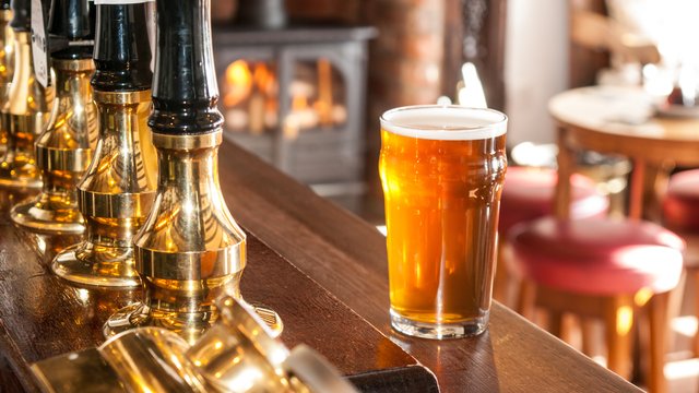 Pub beer pump bar stock image