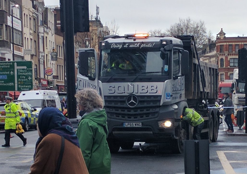 Bike Crash aldgate east full