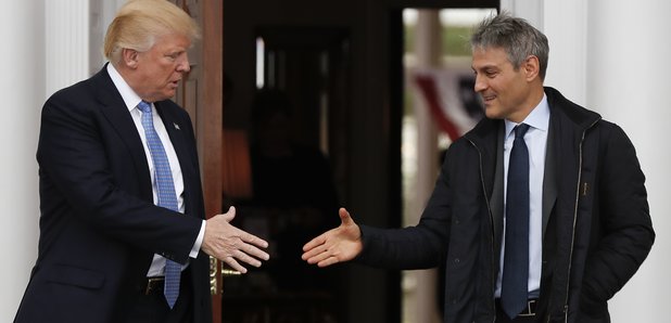 Donald Trump shaking hands