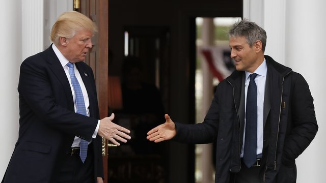 Donald Trump shaking hands