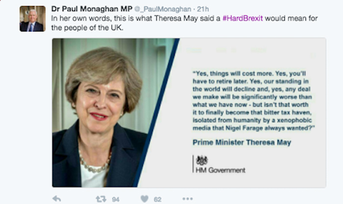 Paul Monaghan Tweet