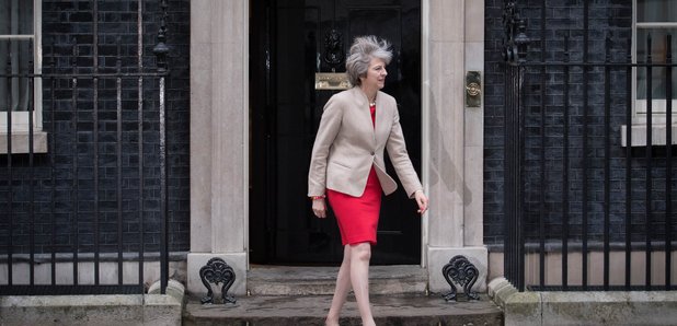 Theresa May Downing Street door