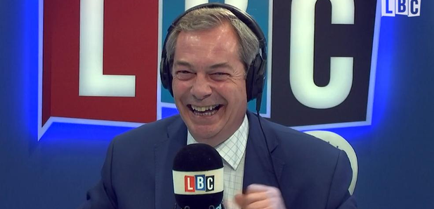 Nigel Farage laughing in the studio