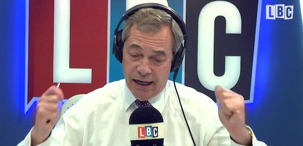 Nigel Farage shakes his fists
