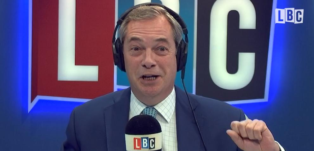Nigel Farage smiling in the studio