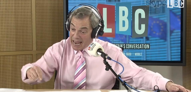Nigel Farage making gestures