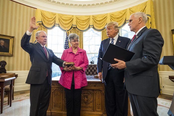 Jeff Sessions Swearing In Trump