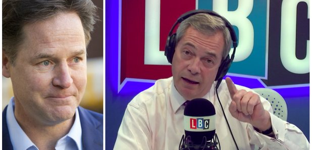 Farage challenges Nick Clegg to a second debate
