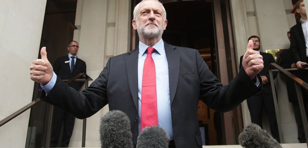 Corbyn thumbs up