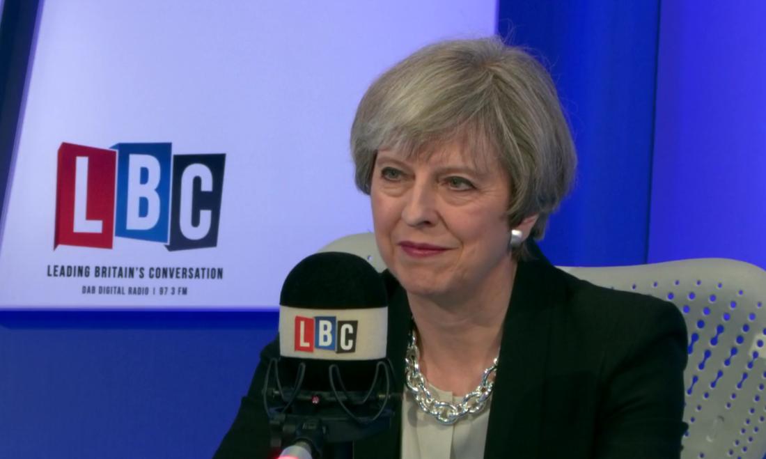 Theresa May LBC studio