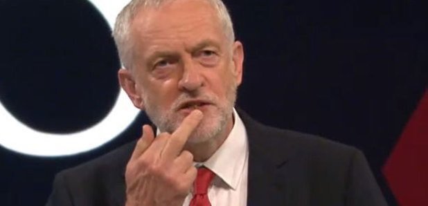 Jeremy Corbyn middle finger