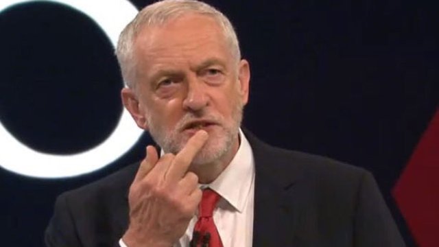 Jeremy Corbyn middle finger