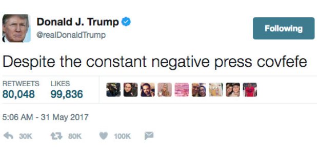 Donald Trump Tweeted Covfefe And The Internets Response Was Hilarious Lbc 7479