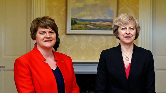 Arlene Foster and Theresa May (file photo)