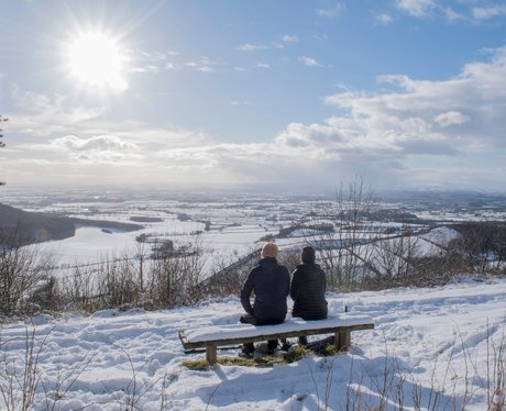 The snow-covered fields of Thirsk at Sutton bank N